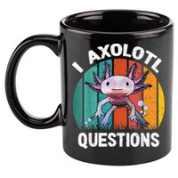 I Axolotl Questions Shirt Youth Kids Retro 90s Funny Axolotl 11oz C Handle Ceramic Mug