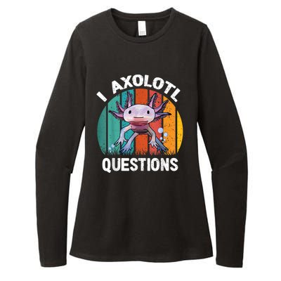 I Axolotl Questions Shirt Youth Kids Retro 90s Funny Axolotl Womens CVC Long Sleeve Shirt