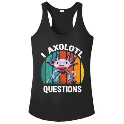 I Axolotl Questions Shirt Youth Kids Retro 90s Funny Axolotl Ladies PosiCharge Competitor Racerback Tank