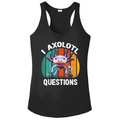 I Axolotl Questions Shirt Youth Kids Retro 90s Funny Axolotl Ladies PosiCharge Competitor Racerback Tank