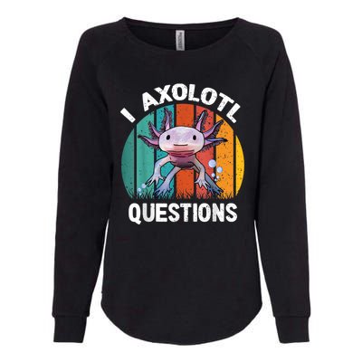 I Axolotl Questions Shirt Youth Kids Retro 90s Funny Axolotl Womens California Wash Sweatshirt