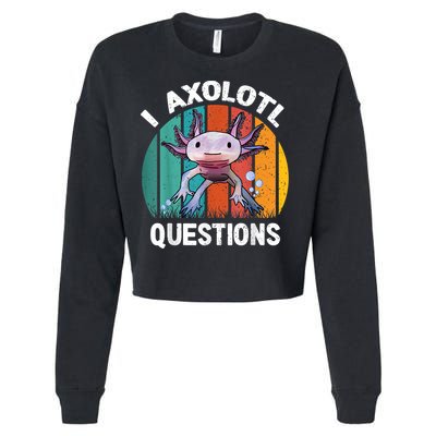 I Axolotl Questions Shirt Youth Kids Retro 90s Funny Axolotl Cropped Pullover Crew