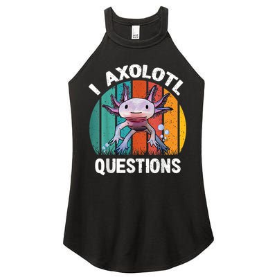 I Axolotl Questions Shirt Youth Kids Retro 90s Funny Axolotl Women's Perfect Tri Rocker Tank