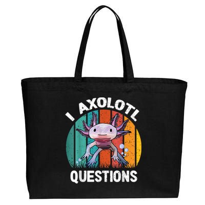 I Axolotl Questions Shirt Youth Kids Retro 90s Funny Axolotl Cotton Canvas Jumbo Tote