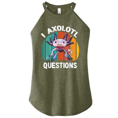 I Axolotl Questions Shirt Youth Kids Retro 90s Funny Axolotl Women’s Perfect Tri Rocker Tank