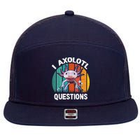 I Axolotl Questions Shirt Youth Kids Retro 90s Funny Axolotl 7 Panel Mesh Trucker Snapback Hat
