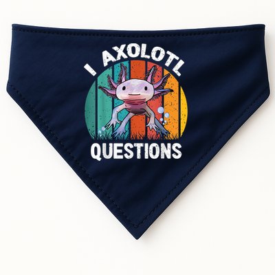 I Axolotl Questions Shirt Youth Kids Retro 90s Funny Axolotl USA-Made Doggie Bandana