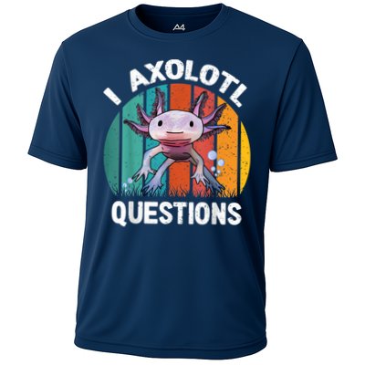 I Axolotl Questions Shirt Youth Kids Retro 90s Funny Axolotl Performance Shirt