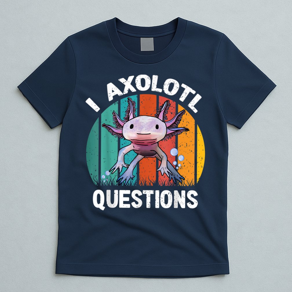 I Axolotl Questions Shirt Youth Kids Retro 90s Funny Axolotl T-Shirt