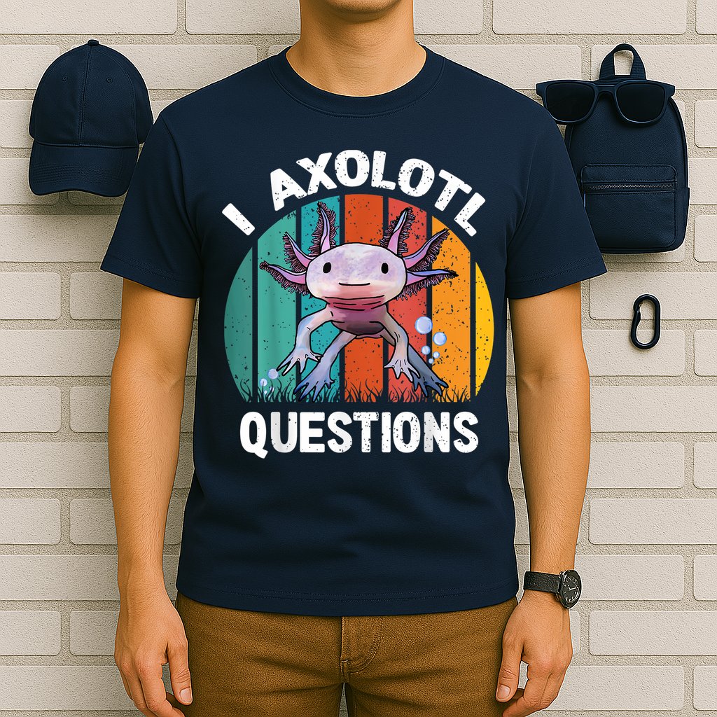 I Axolotl Questions Shirt Youth Kids Retro 90s Funny Axolotl T-Shirt