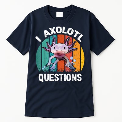 I Axolotl Questions Shirt Youth Kids Retro 90s Funny Axolotl Tall T-Shirt