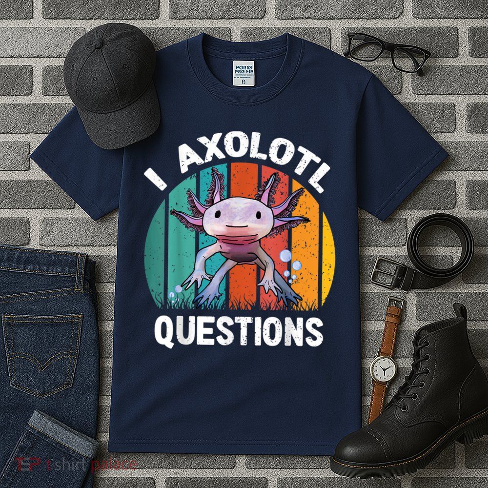 I Axolotl Questions Shirt Youth Kids Retro 90s Funny Axolotl Tall T-Shirt