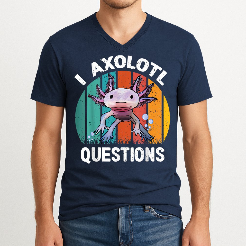 I Axolotl Questions Shirt Youth Kids Retro 90s Funny Axolotl V-Neck T-Shirt