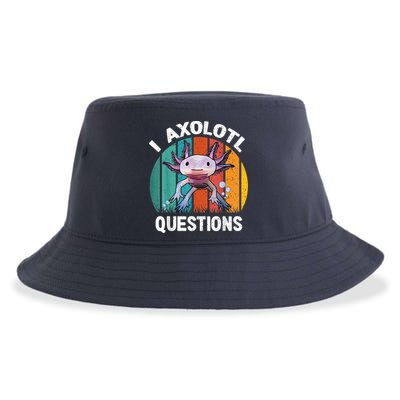 I Axolotl Questions Shirt Youth Kids Retro 90s Funny Axolotl Sustainable Bucket Hat