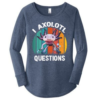 I Axolotl Questions Shirt Youth Kids Retro 90s Funny Axolotl Women's Perfect Tri Tunic Long Sleeve Shirt