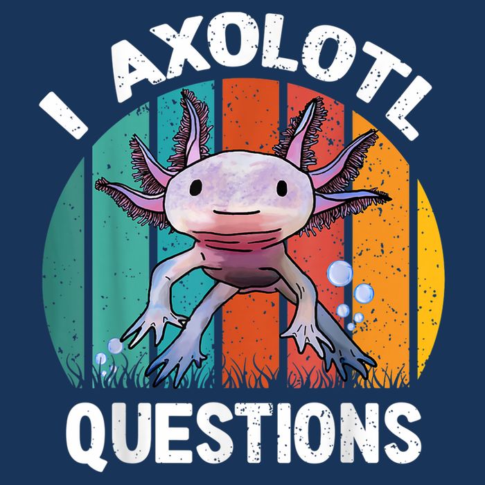I Axolotl Questions Shirt Youth Kids Retro 90s Funny Axolotl Flatbill Hat