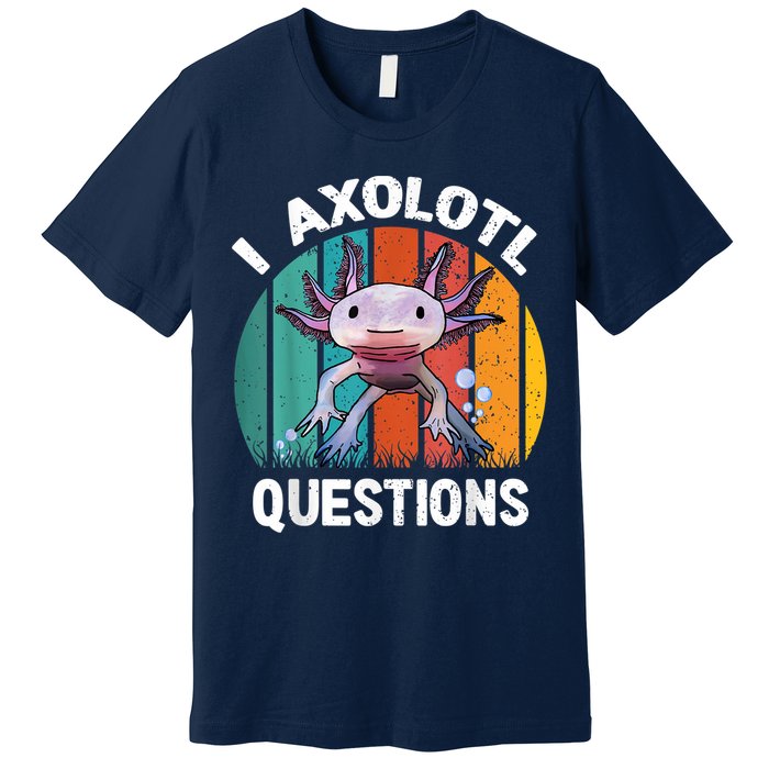 I Axolotl Questions Shirt Youth Kids Retro 90s Funny Axolotl Premium T-Shirt