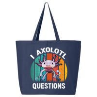 I Axolotl Questions Shirt Youth Kids Retro 90s Funny Axolotl 25L Jumbo Tote