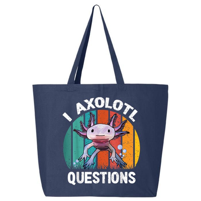 I Axolotl Questions Shirt Youth Kids Retro 90s Funny Axolotl 25L Jumbo Tote