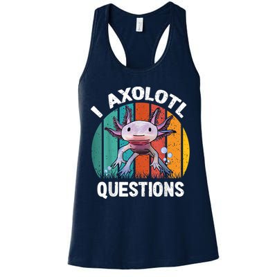 I Axolotl Questions Shirt Youth Kids Retro 90s Funny Axolotl Womens Tank Top