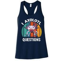 I Axolotl Questions Shirt Youth Kids Retro 90s Funny Axolotl Women's Racerback Tank