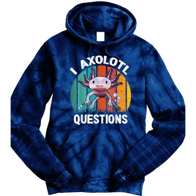 I Axolotl Questions Shirt Youth Kids Retro 90s Funny Axolotl Tie Dye Hoodie