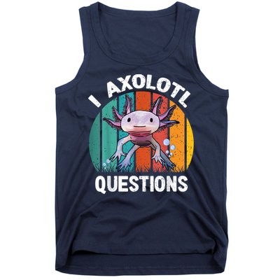 I Axolotl Questions Shirt Youth Kids Retro 90s Funny Axolotl Tank Top