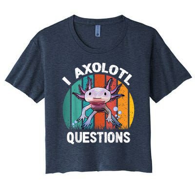 I Axolotl Questions Shirt Youth Kids Retro 90s Funny Axolotl Women's Crop Top Tee