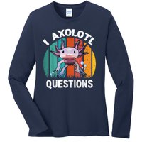 I Axolotl Questions Shirt Youth Kids Retro 90s Funny Axolotl Ladies Long Sleeve Shirt