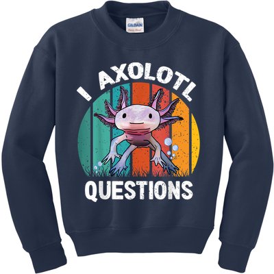 I Axolotl Questions Shirt Youth Kids Retro 90s Funny Axolotl Kids Sweatshirt