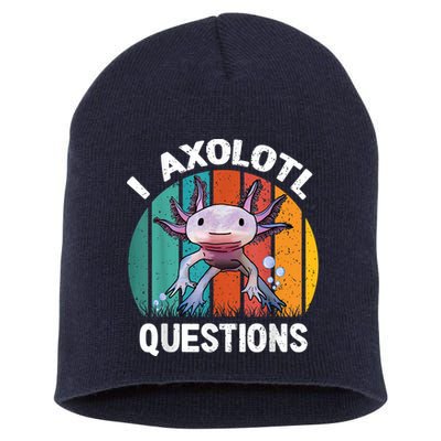 I Axolotl Questions Shirt Youth Kids Retro 90s Funny Axolotl Short Acrylic Beanie