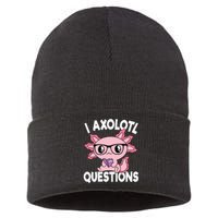 I Axolotl Questions Mexican Salamander Pink Axolotl Sustainable Knit Beanie