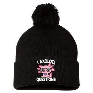 I Axolotl Questions Mexican Salamander Pink Axolotl Pom Pom 12in Knit Beanie