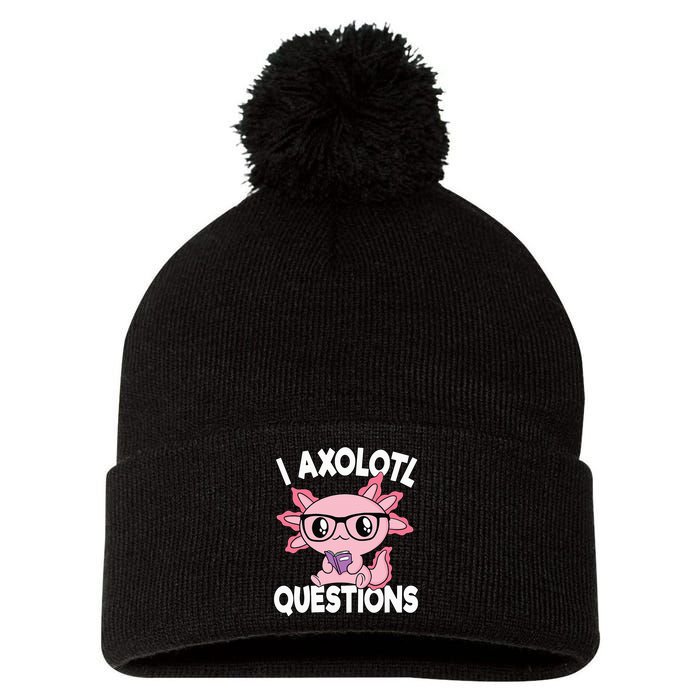 I Axolotl Questions Mexican Salamander Pink Axolotl Pom Pom 12in Knit Beanie