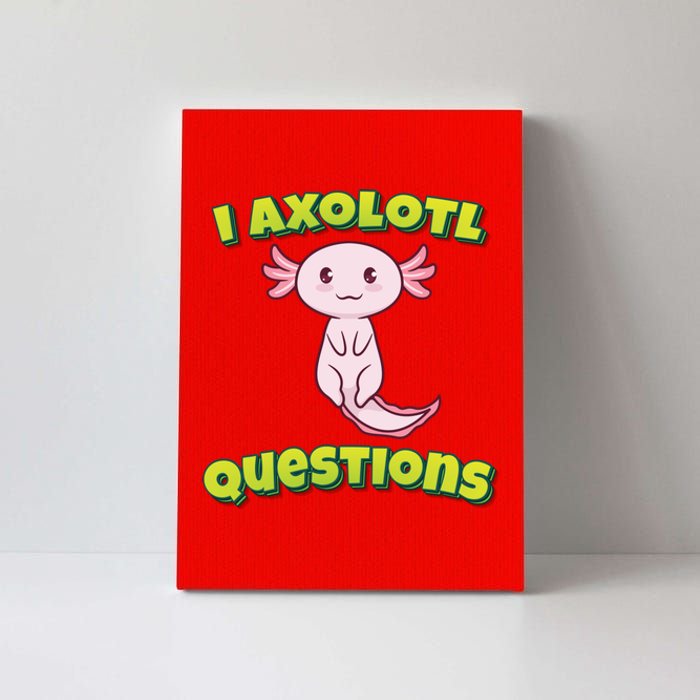 I Axolotl Questions Retro Funny Hipster Axolotl Canvas