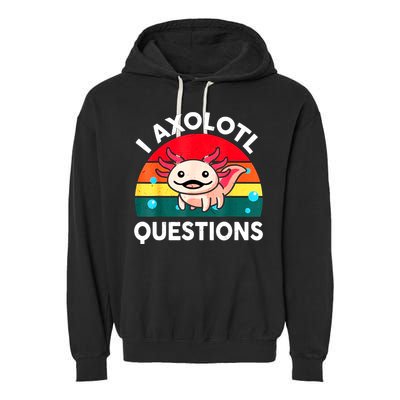 I Axolotl Questions Lover Retro Vintage Garment-Dyed Fleece Hoodie