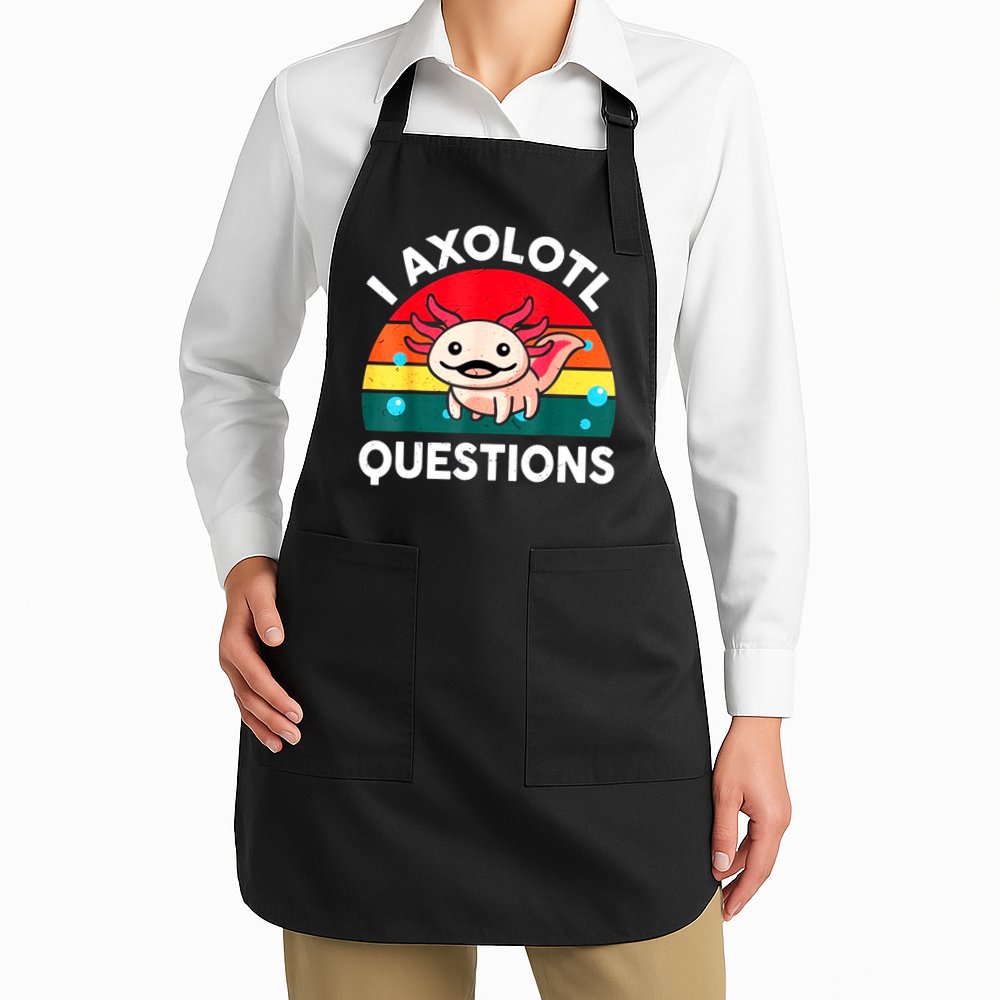 I Axolotl Questions Lover Retro Vintage Apron