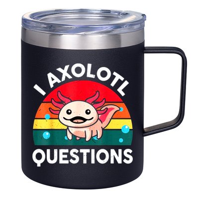 I Axolotl Questions Lover Retro Vintage 12oz Stainless Steel Coffee Mug