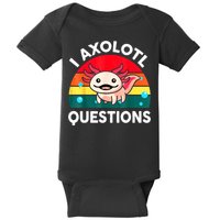 I Axolotl Questions Lover Retro Vintage Baby Bodysuit