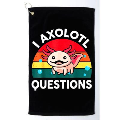 I Axolotl Questions Lover Retro Vintage Golf Towel