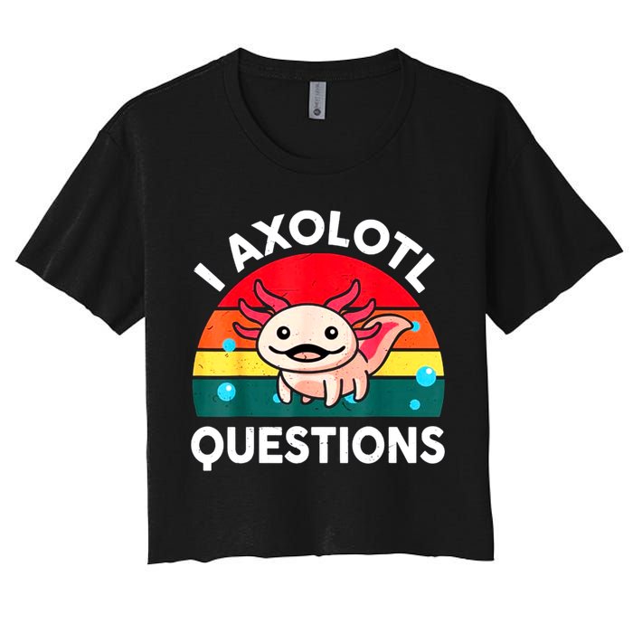 I Axolotl Questions Lover Retro Vintage Crop Top