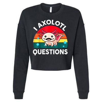 I Axolotl Questions Lover Retro Vintage Cropped Pullover Crew