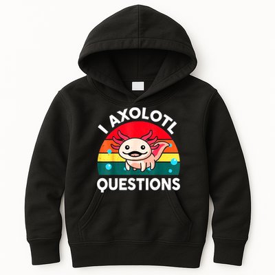 I Axolotl Questions Lover Retro Vintage Kids Hoodie