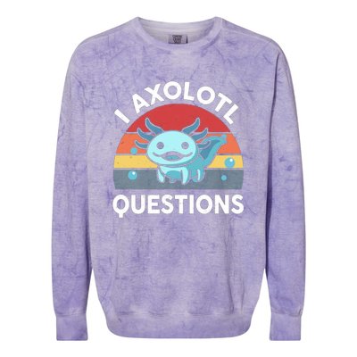 I Axolotl Questions Colorblast Crewneck Sweatshirt