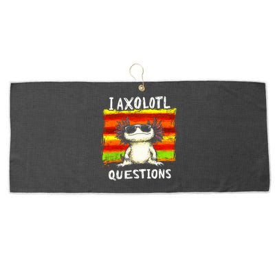 I Axolotl Questions Large Microfiber Waffle Golf Towel