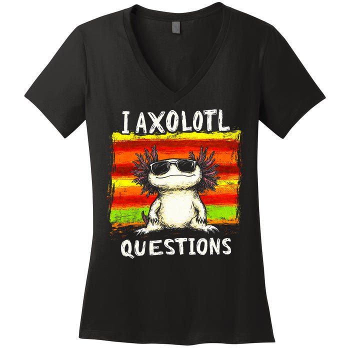 I Axolotl Questions Women's V-Neck T-Shirt