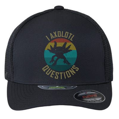 I Axolotl Questions Ugly Sweater Design Flexfit Unipanel Trucker Cap
