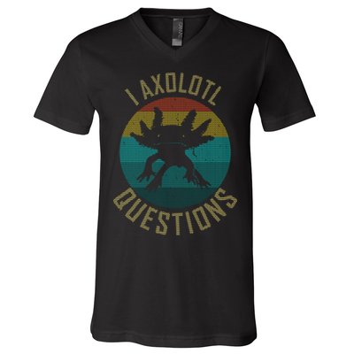 I Axolotl Questions Ugly Sweater Design V-Neck T-Shirt