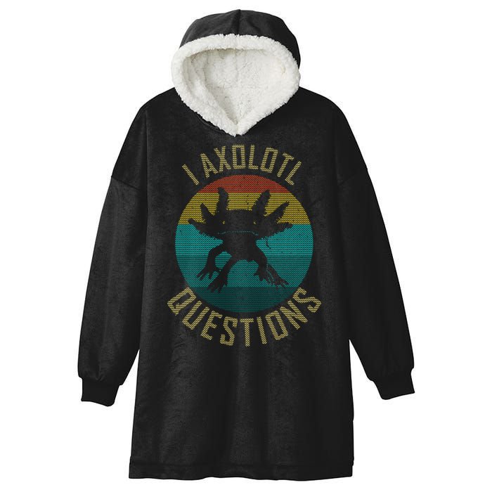 I Axolotl Questions Ugly Sweater Design Hooded Wearable Blanket