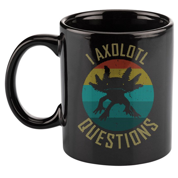 I Axolotl Questions Ugly Sweater Design 11oz C Handle Ceramic Mug